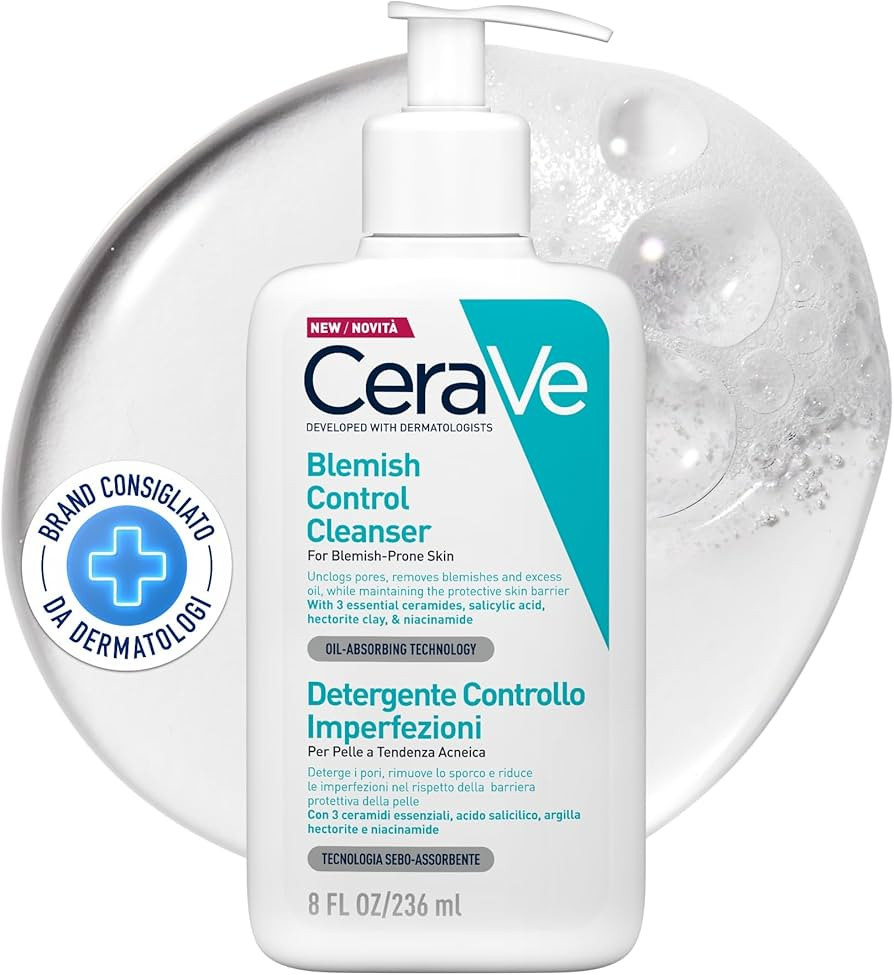 CeraVe Blemish Control Cleanser, 2% Salicylic Acid Face Wash with Niacinamide & 3 Essential Ceram... | Amazon (UK)