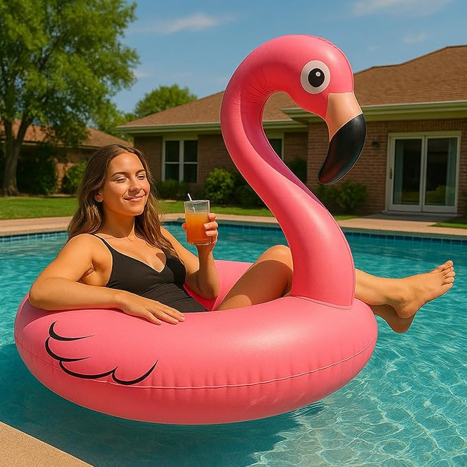 GiftExpress 48" Inflatable Flamingo Pool Float, Swim Party Toys, Fun Beach Floaties, Summer Pool ... | Amazon (US)
