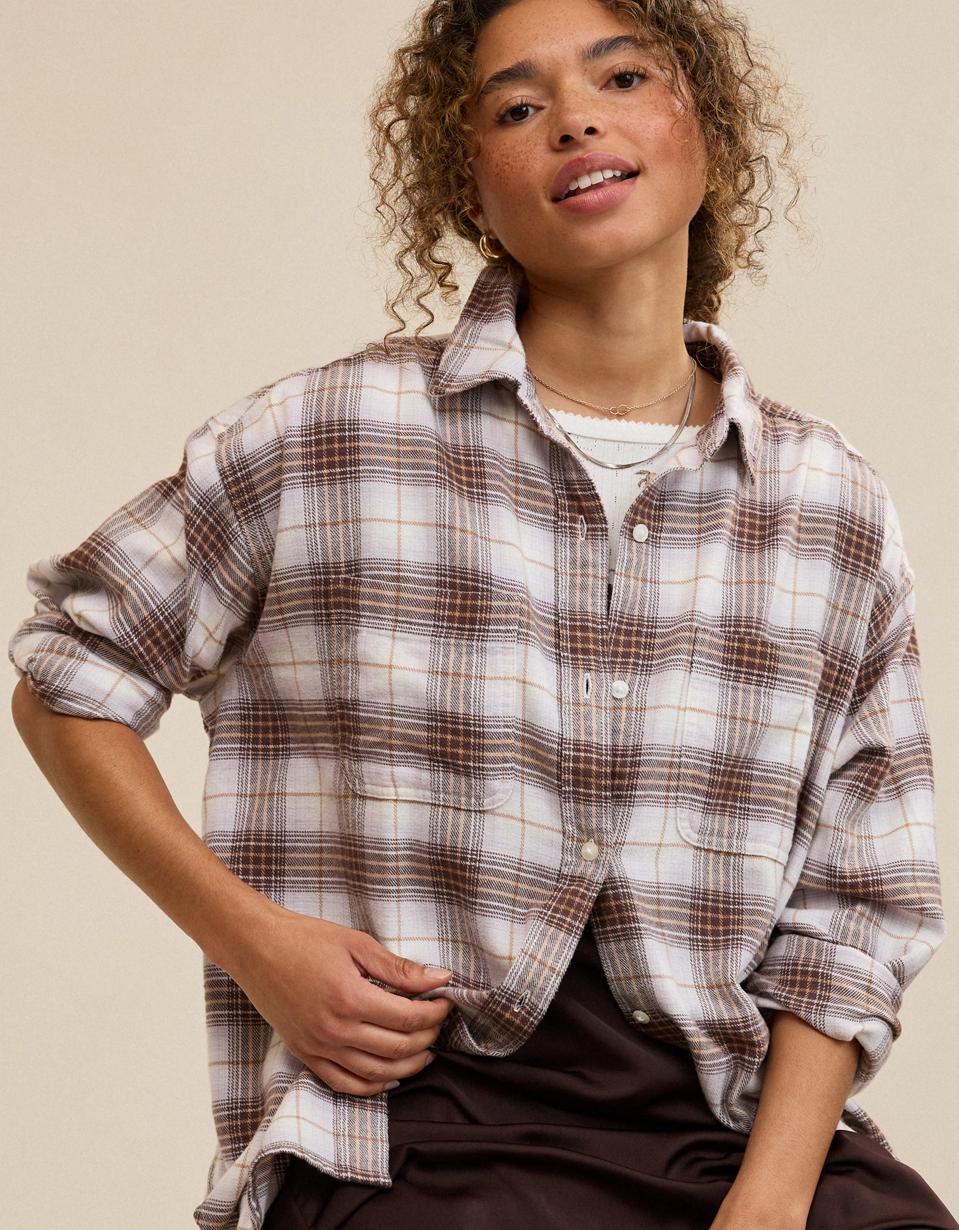 Aerie Anytime Fave Flannel Oversized Shirt | American Eagle Outfitters (US & CA)