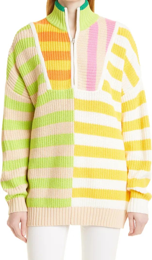 STAUD Hampton Colorblock Stripe Quarter Zip Pullover | Nordstrom | Nordstrom