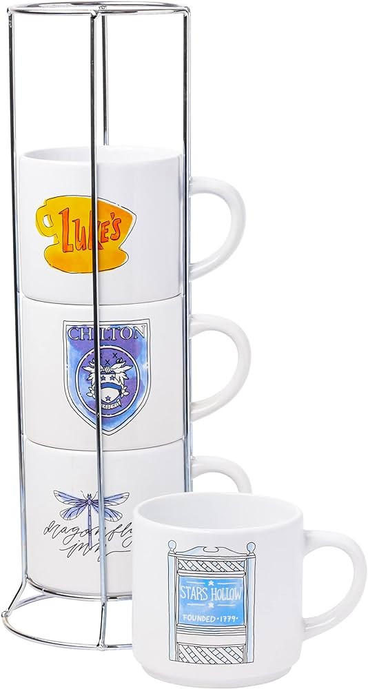 Silver Buffalo Gilmore Girls Locations 4pc Ceramic Mug Stack, 10 Ounces | Amazon (US)