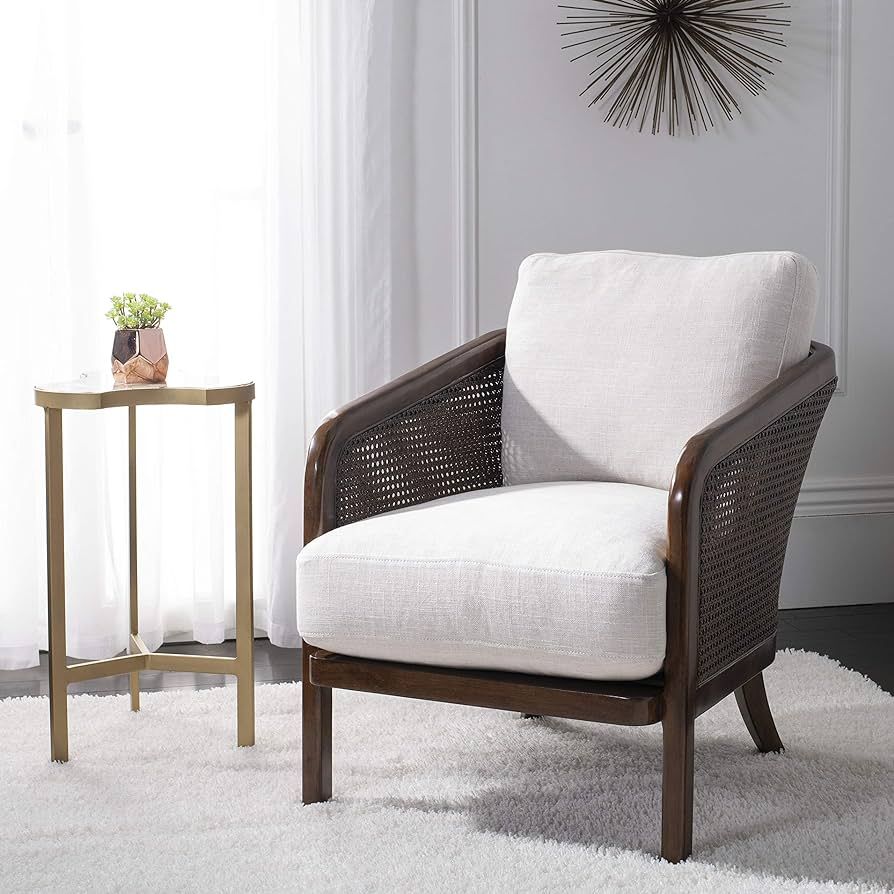 Safavieh Couture Home Caruso Oatmeal Linen Barrel Back Chair | Amazon (US)
