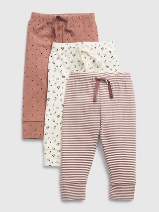 Baby 100% Organic Cotton Print Pull-On Pants (3-Pack) | Gap (US)