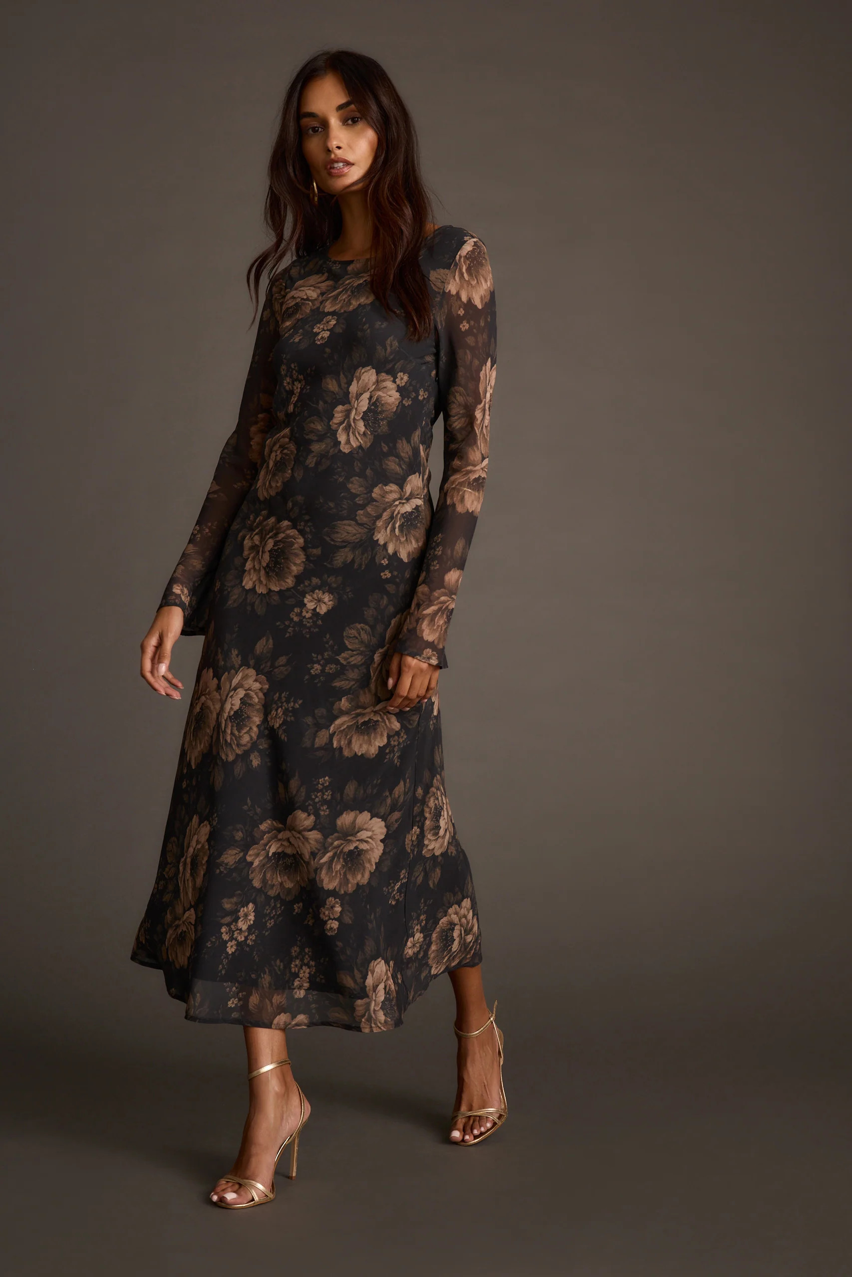 Vivienne Floral Chiffon Maxi Dress | 12th Tribe