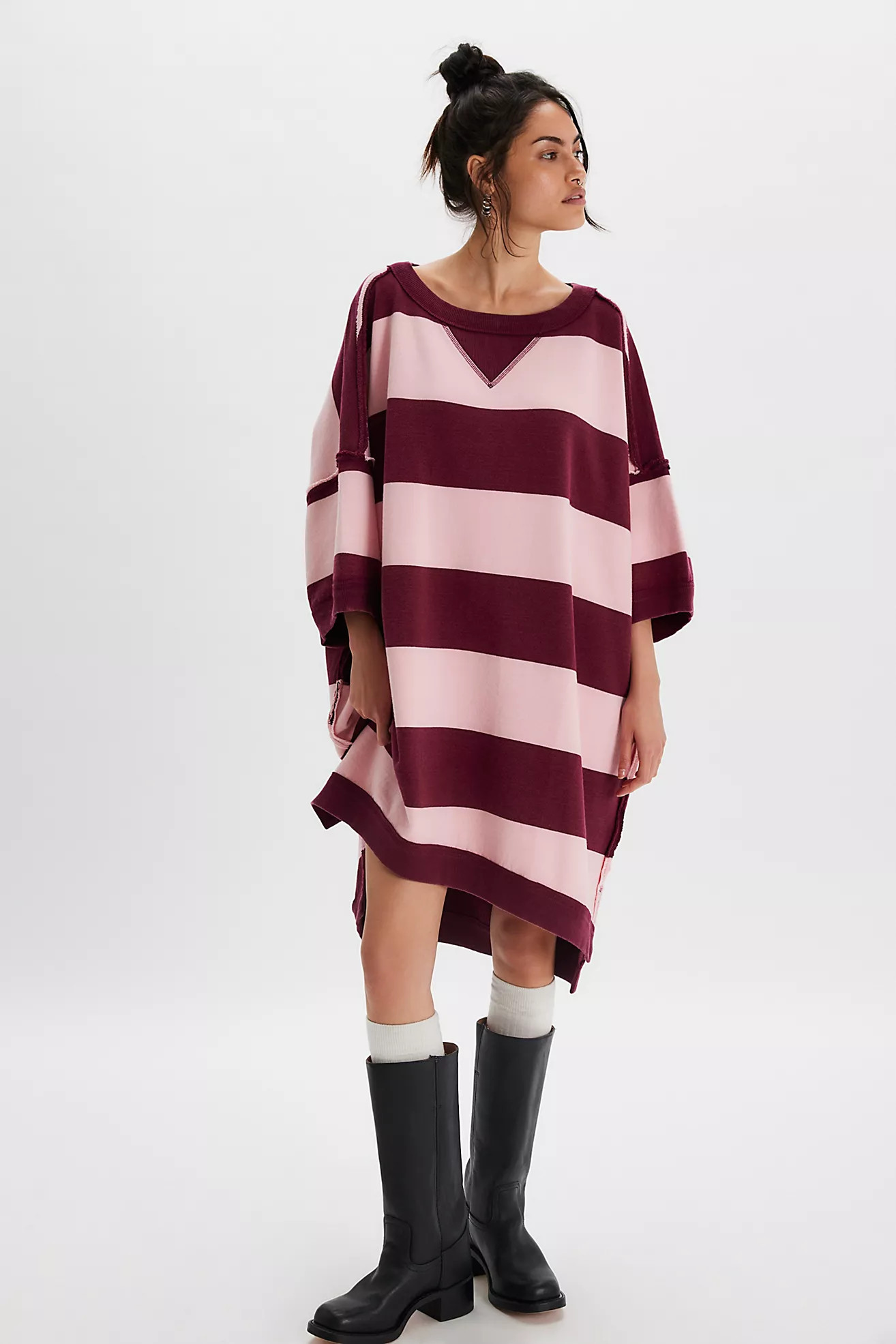 We The Free Out Here Striped Maxi Sweatshirt | Free People (Global - UK&FR Excluded)