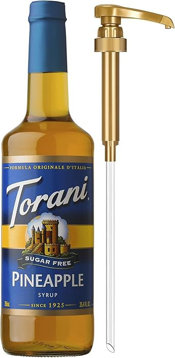 Torani Sugar Free Syrup, Pineapple Flavored Syrup for Drinks, Zero Calorie, Glass Bottle with Pum... | Amazon (US)