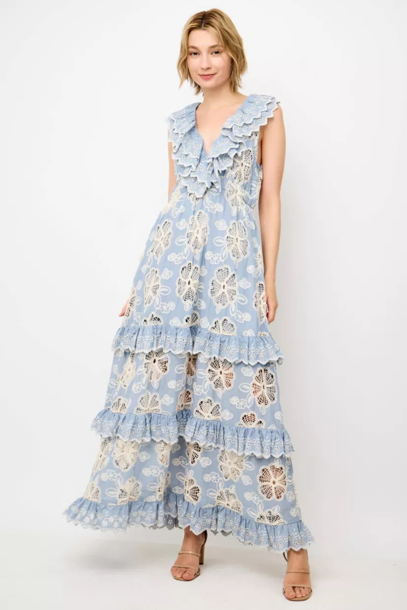 Tiered Lace Maxi Dress | Belk