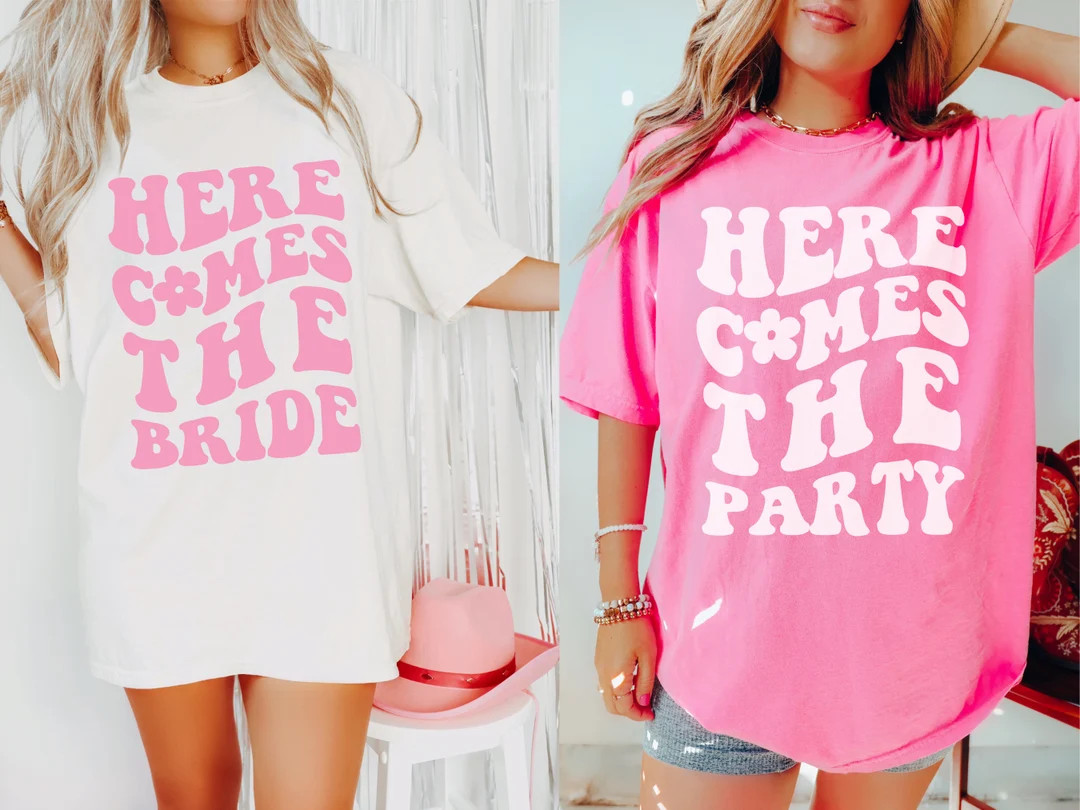 Here Comes the Bride and Here Comes the Party Shirts Retro - Etsy | Etsy (US)