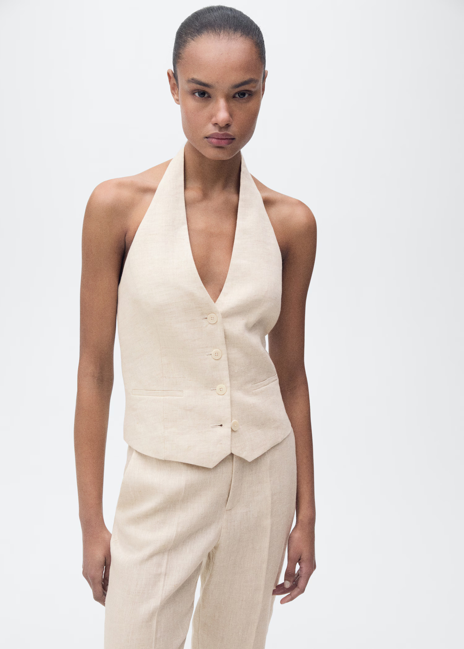 Linen suit waistcoat - Women | MANGO USA | Mango (US/MX/AU)