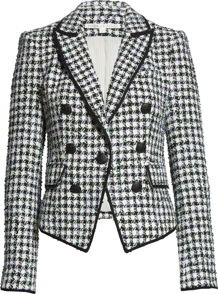 Diego Metallic Check Cotton Blend Tweed Dickey Jacket | Nordstrom