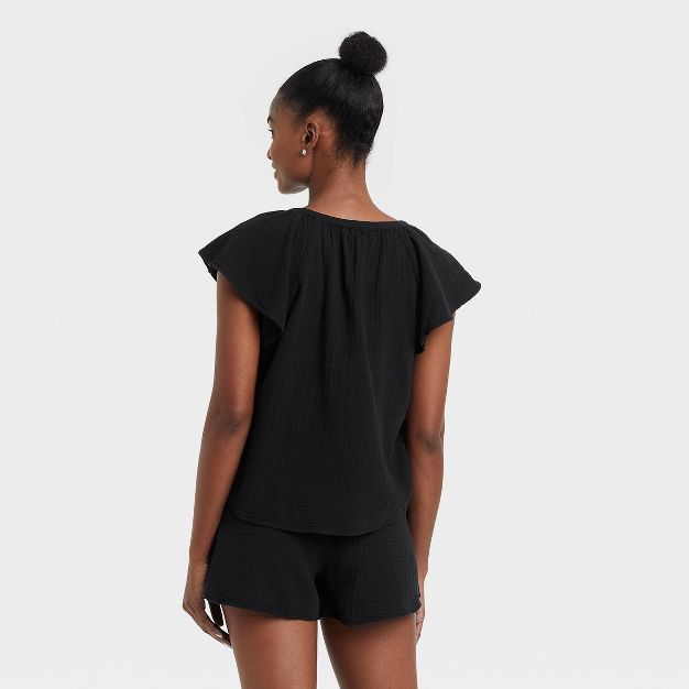 Women's Flutter Short Sleeve Blouse - Universal Thread™ | Target