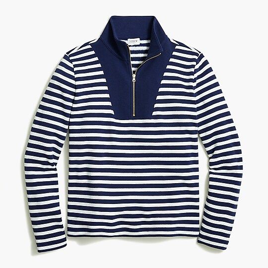 Striped half-zip sweatshirt in cloudspun fleece | J.Crew Factory