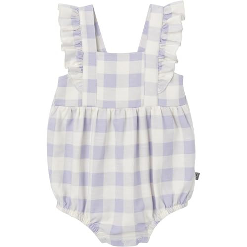 Modern Moments by Gerber Baby Girls' Sleeveless French Terry Romper, Purple Gingham, 24 Months | Amazon (US)