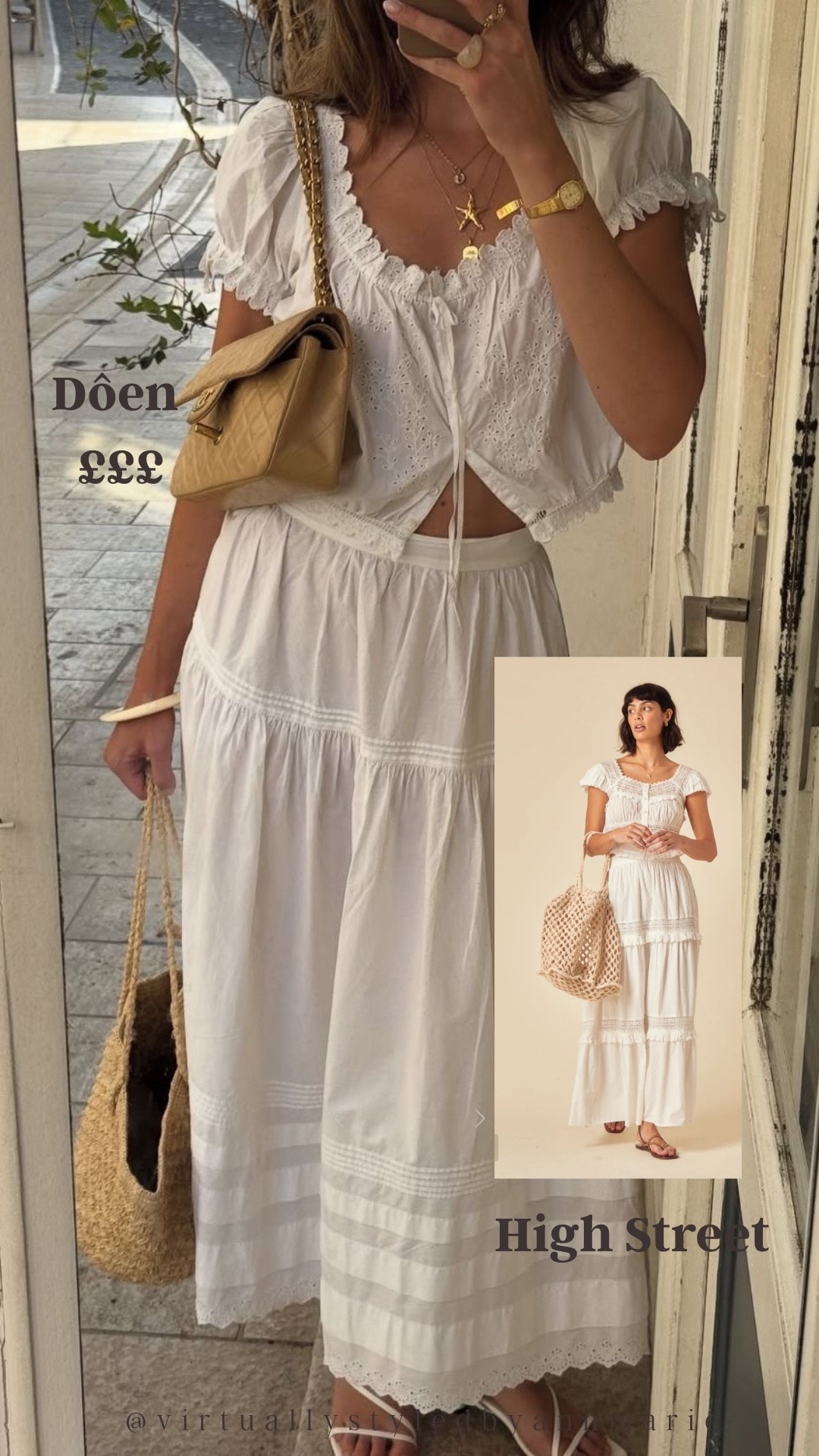 Designer Vs High street 

White skirt set

#LTKsummer
