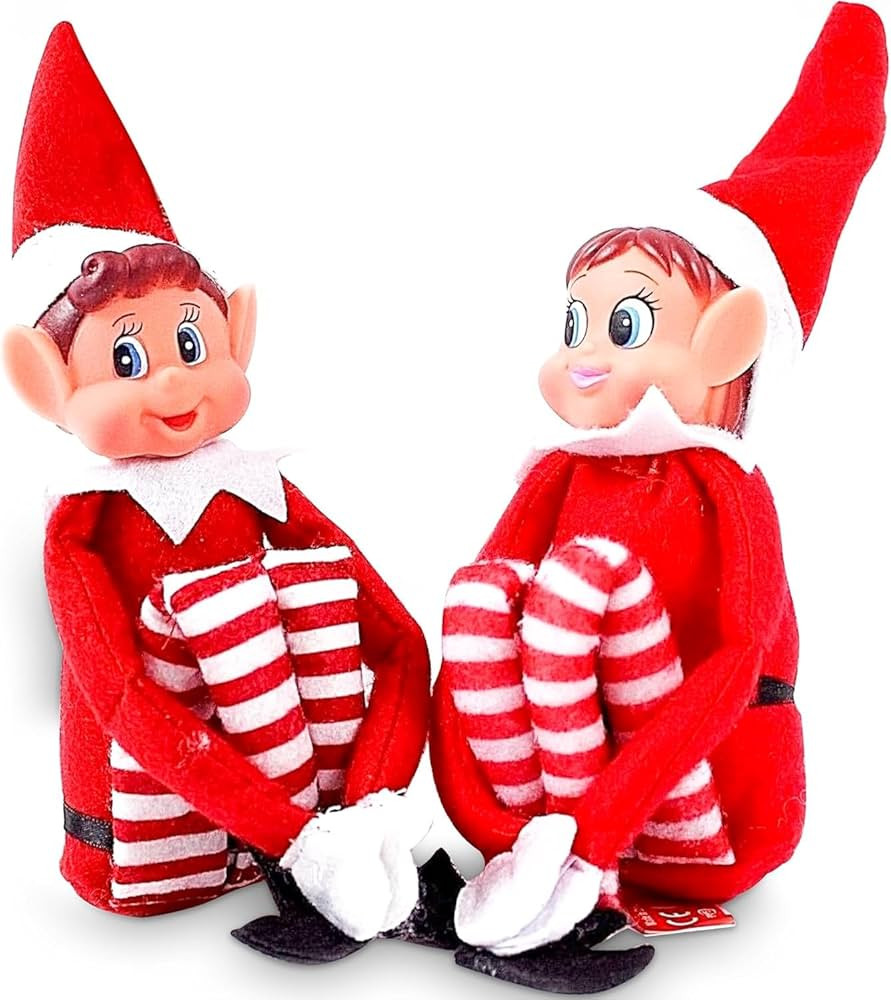 Quebec Naughty Elf Set - Boy & Girl Christmas Elf Figures, Santa's Little Helper Inspired, Soft B... | Amazon (US)