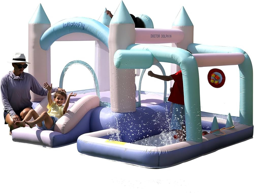 Bounce House Inflatable Slide Kids Bouncy Castle with Ball Pit,Dreamy Jumper with Air Blower for ... | Amazon (US)