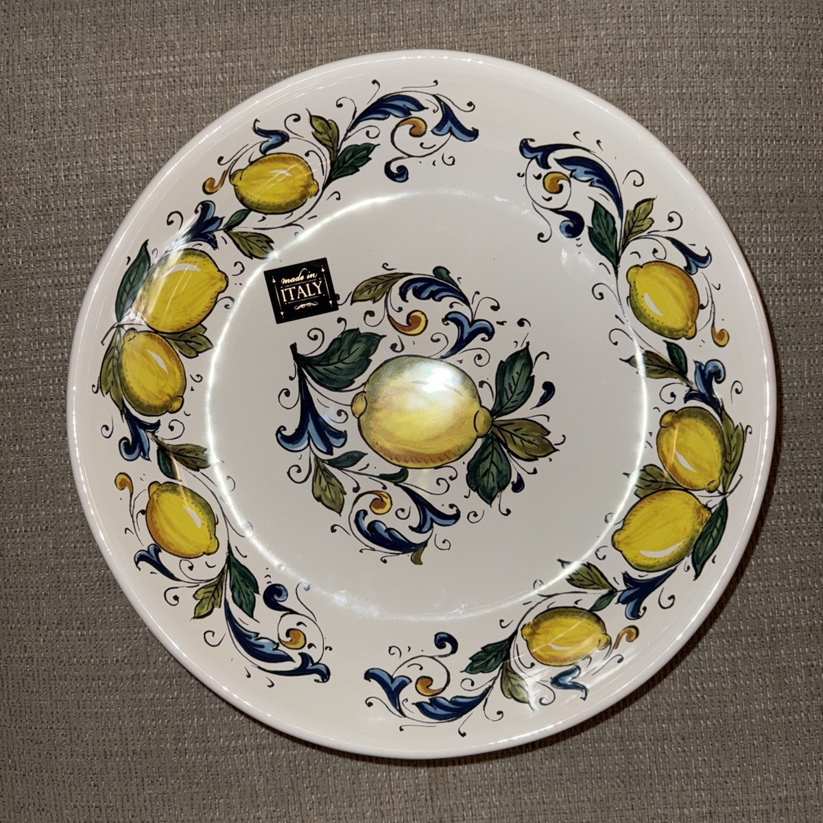 Nova Deruta Lemons  11 1/4"  Yellow, Blue, Green Serving Bowl Made In Italy NWT | eBay | eBay US