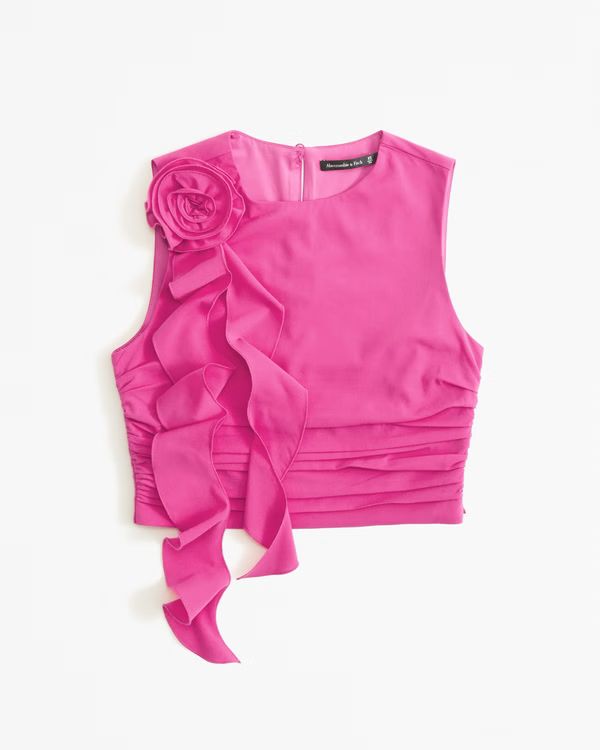 Rosette Ruffle Set Top | Abercrombie & Fitch (US)