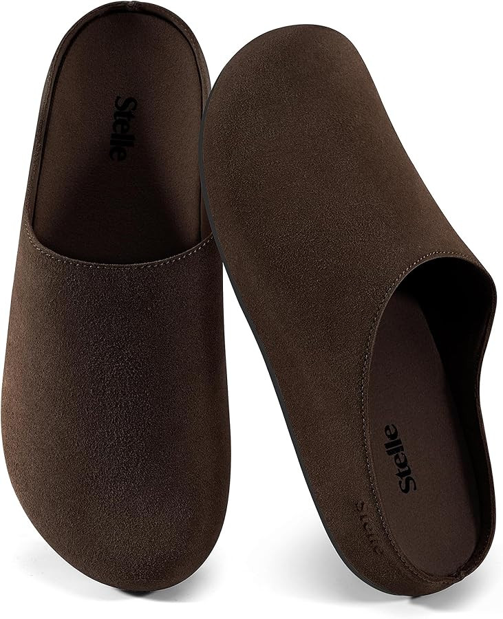 Amazon.com | Stelle Clogs Women Mens Arch Support Suede Soft Cork Footbed Sandals Potato Shoes Sl... | Amazon (US)