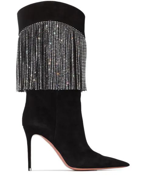 Lily crystal-embellished boots | Farfetch Global