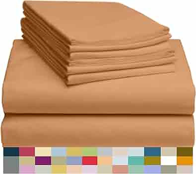 LuxClub 6 PC Sheet Set Bamboo Sheets Deep Pockets 18" Eco Friendly Wrinkle Free Sheets Machine Wa... | Amazon (US)