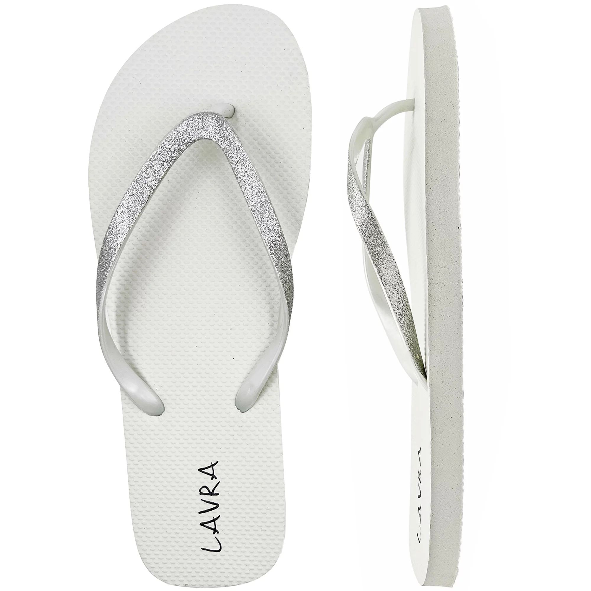 LAVRA Women's Glitter Flip Flop Bling Bridal Beach Thong Sandals | Walmart (US)