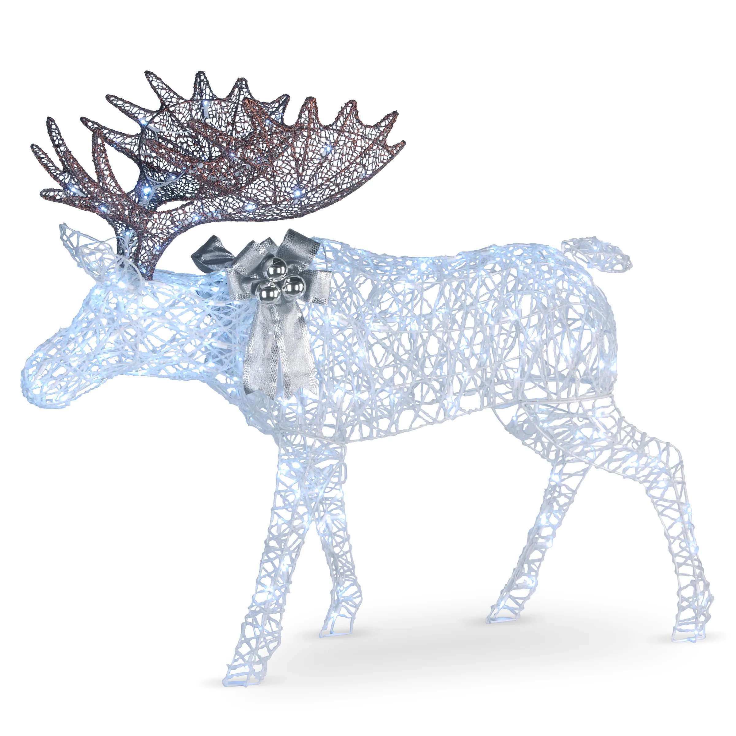 National Tree Company 42-in Freestanding Moose Yard decoration with White LED Lights | DF-200002L | Lowe's