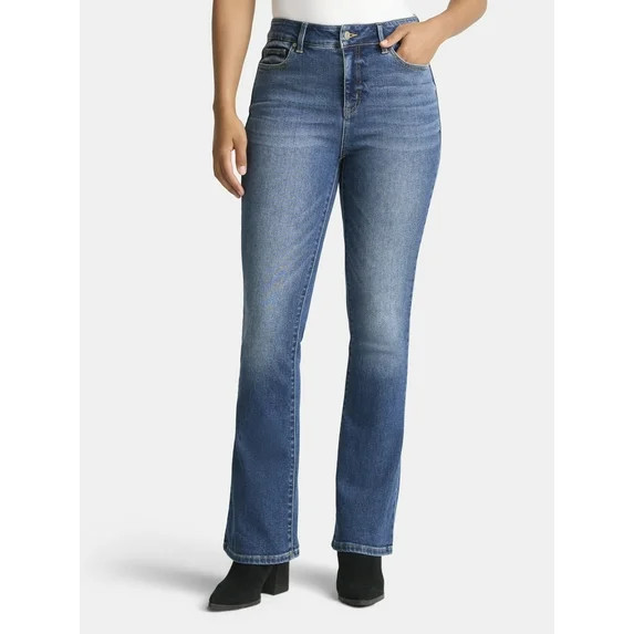 Time and Tru Women's High Rise Flare Jeans, 32" Inseam, Sizes 2-22 | Walmart (US)