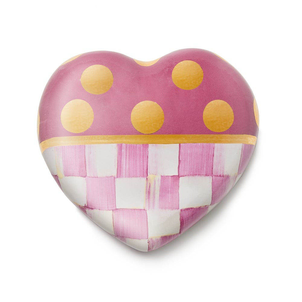 Pink Dotty Heart Ceramic Decor | MacKenzie-Childs