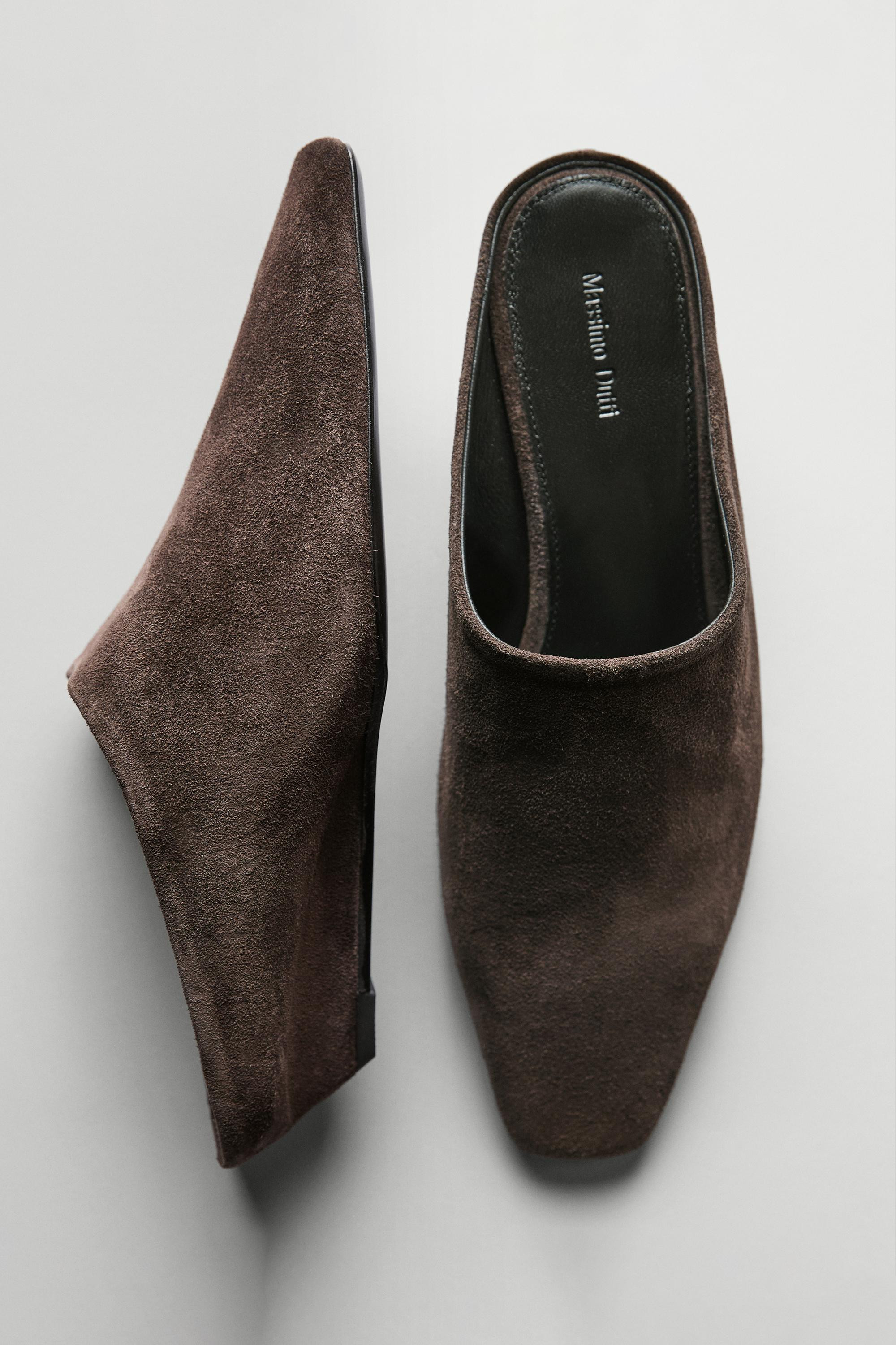 VIEW LOOK
Wedge heel mules

 $220  Colour  Brown  Add to basket Colour Brown|Ref. 1436/750  Made ... | Massimo Dutti US