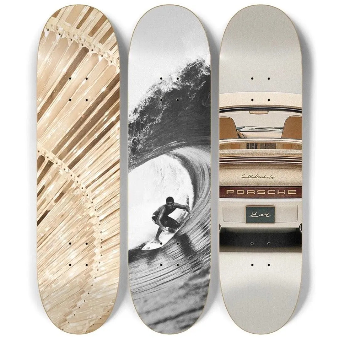 Skateboard Wall Art Set, 3-piece Skateboard Deck Art, Aesthetic Room Decor, Modern Wall Art, Teen... | Etsy (US)