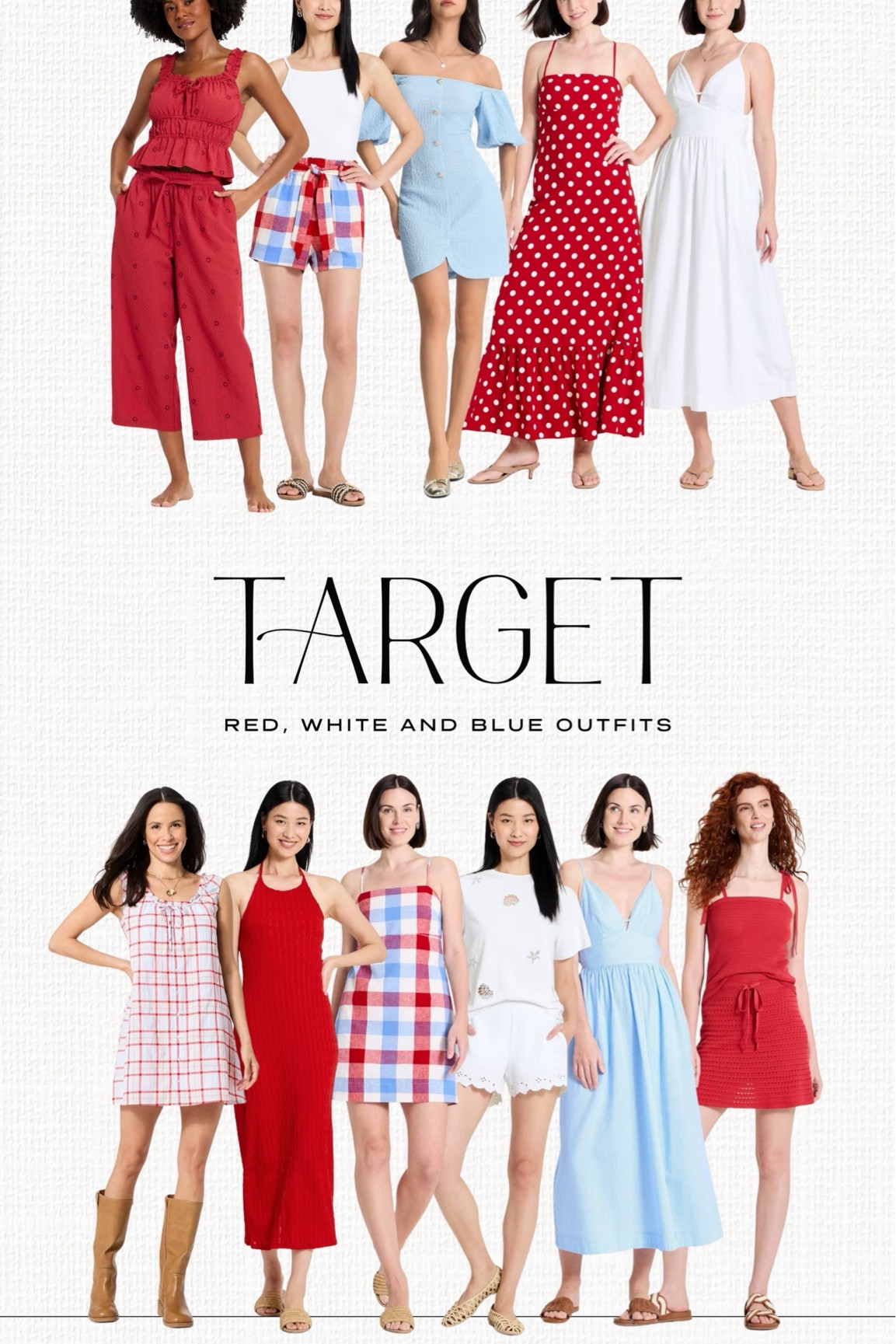 Target new red, white and blue outfit arrivals that are perfect for Memorial Day and the 4th of July. 4th of July outfits. Lake outfits. Memorial Day outfits. Polka dot, plaid and embroidered dresses and two piece sets. Spring and summer holiday outfits for the pool, beach, pool party, resorts, vacations and cruises. 

#LTKootd #LTKTravel #LTKSwim