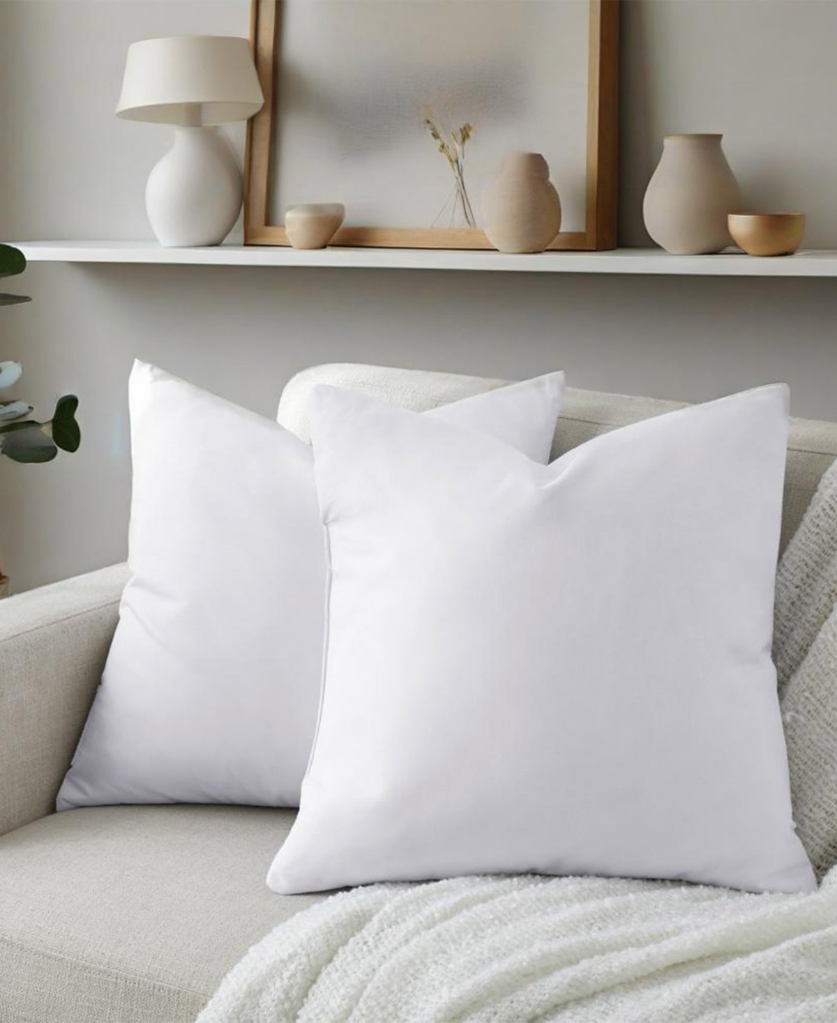 Unikome Feather & Down 2-Pack Pillow Inserts, 20" x 20" - White | Macy's