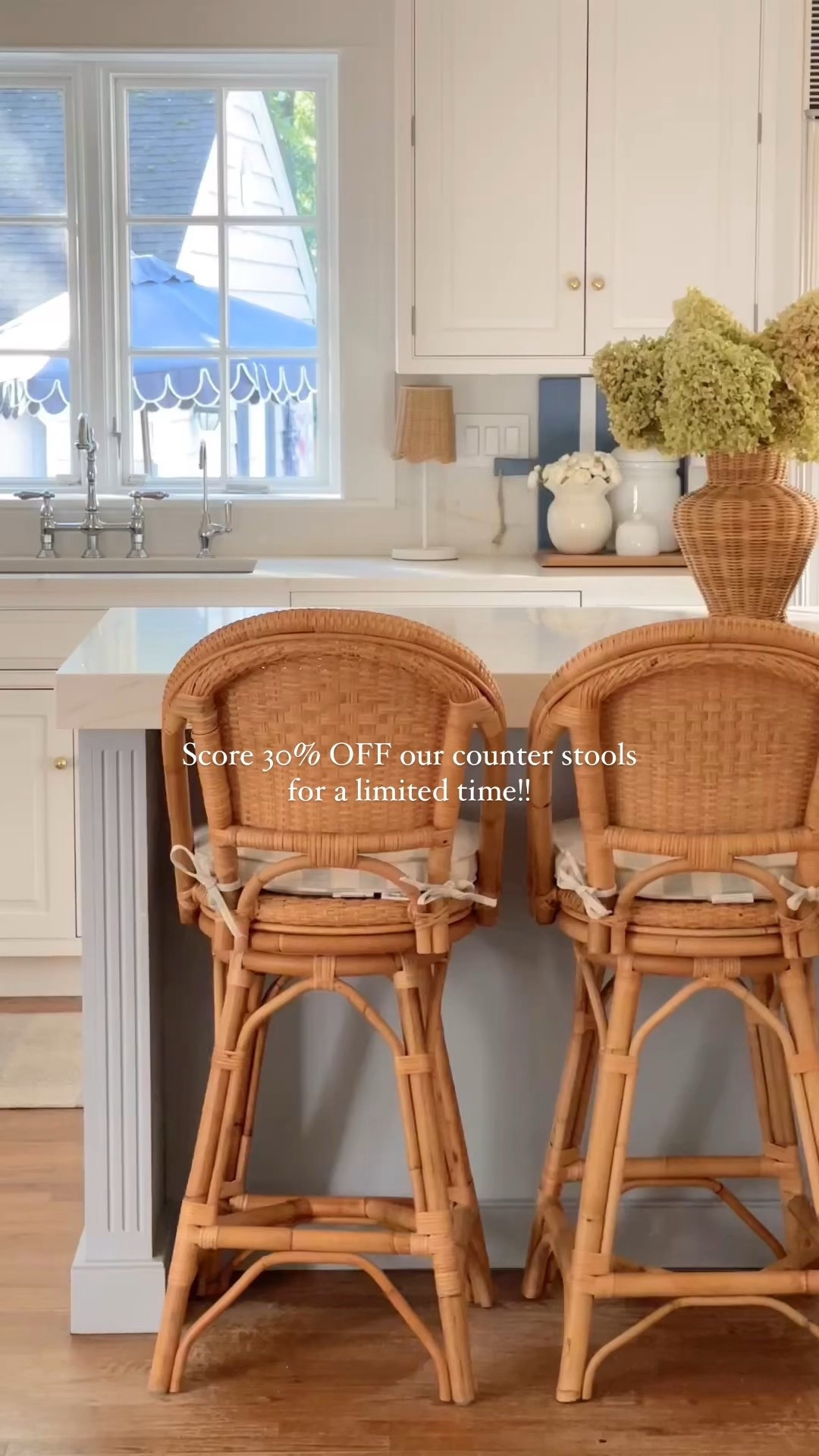 Yay!! Score 30% OFF our rattan swivel counter stools for a limited time!! 🙌🏻 I add cushions from HomeGoods to make them extra comfortable. Highly recommended, especially on sale! 🤍

#LTKautumn #LTKSaleAlert #LTKHome