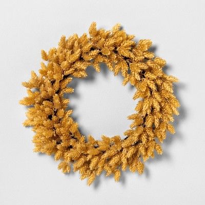 20" Faux Yellow Hops Wreath - Hearth & Hand™ with Magnolia | Target