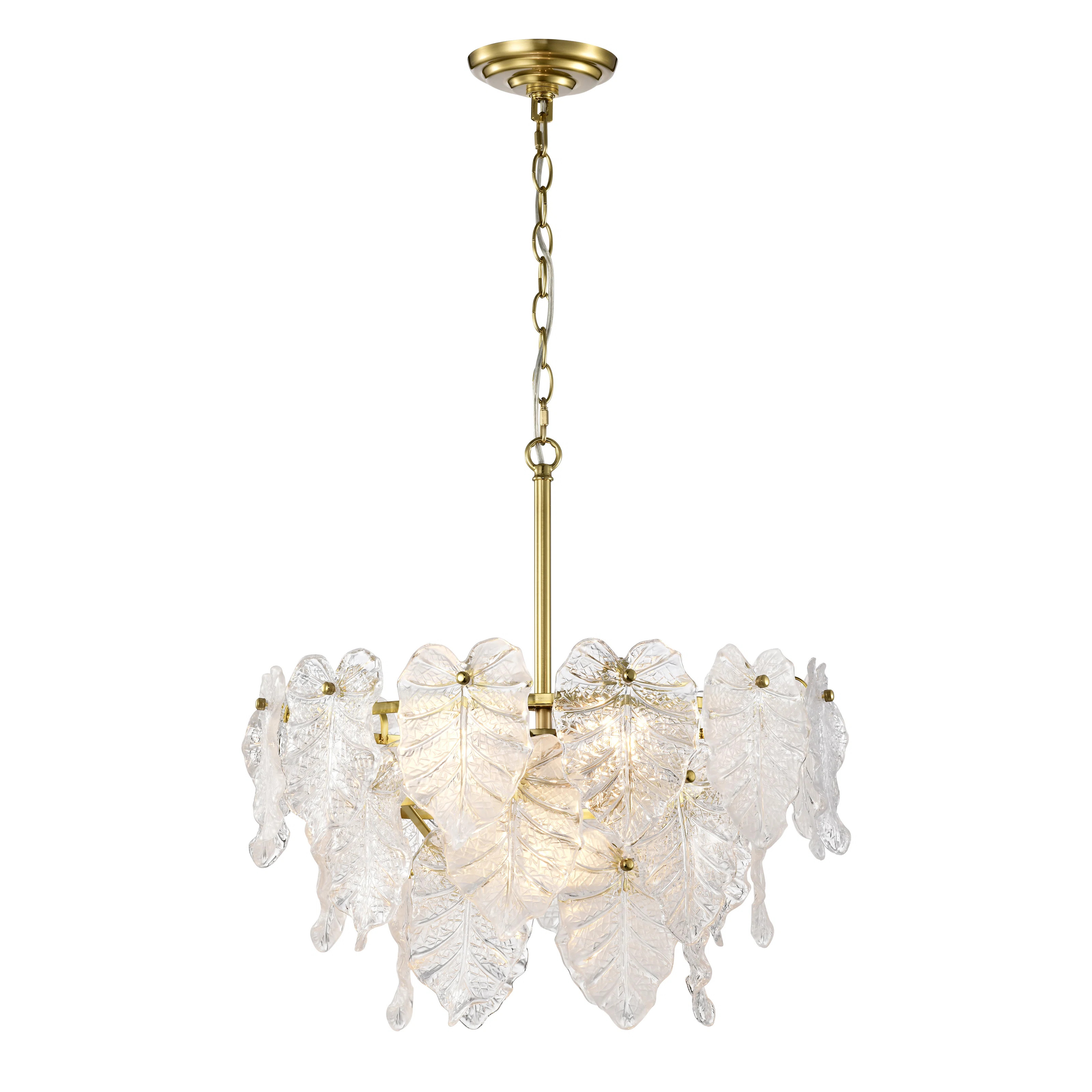 Isamary 7-light Tiered Leaf-shaped Glass Chandelier 7DF98F6FADE34DE2A7B3181B0A730414 | Wayfair North America