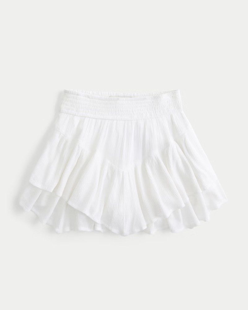 Asymmetrical Hem Tiered Mini Skort | Hollister (US)