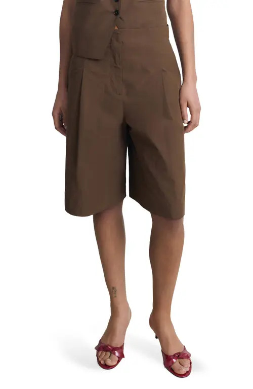 MANGO Cotton Bermuda Shorts in Brown at Nordstrom, Size 4 | Nordstrom