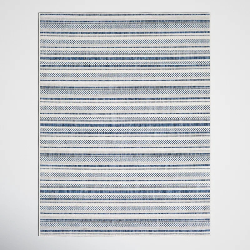 Bellino Striped Denim Indoor/Outdoor Area Rug | Wayfair North America