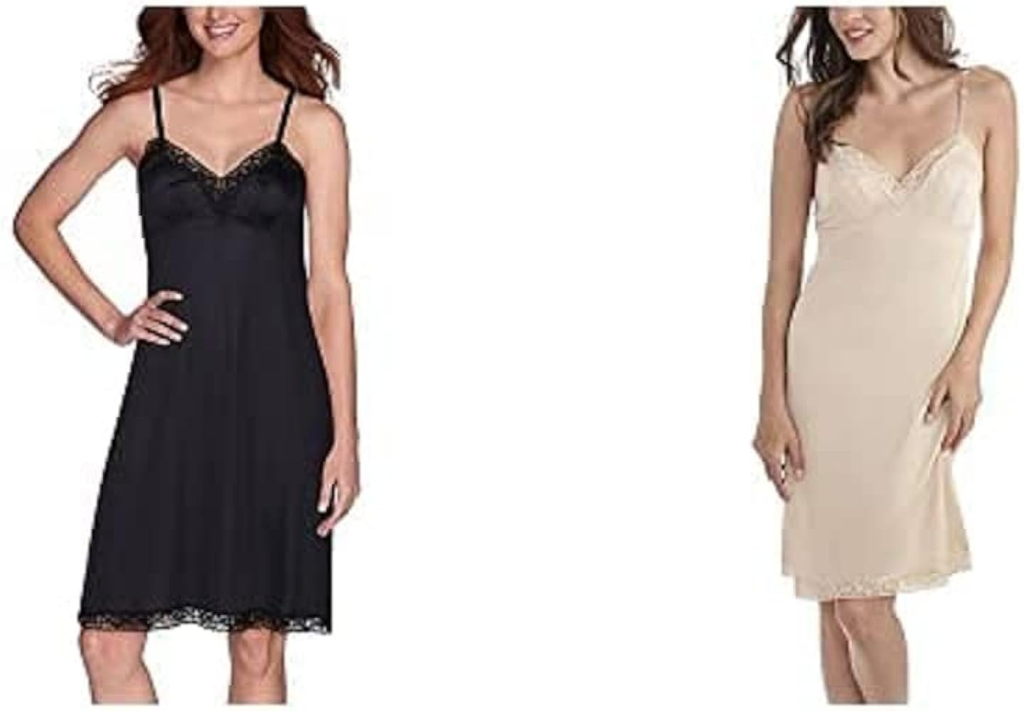 Vanity Fair womens for Under Dresses apparel full slips, Lace - 22" Neutral/Black (2 Pack), XX-La... | Amazon (US)