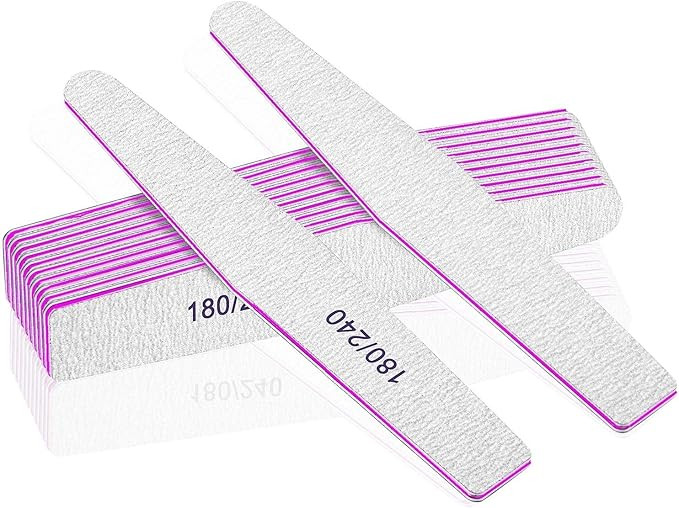 Professional Nail Files, Emery Board Nail File for Natural Nails 100/180/240 Grit Nail Files for ... | Amazon (US)