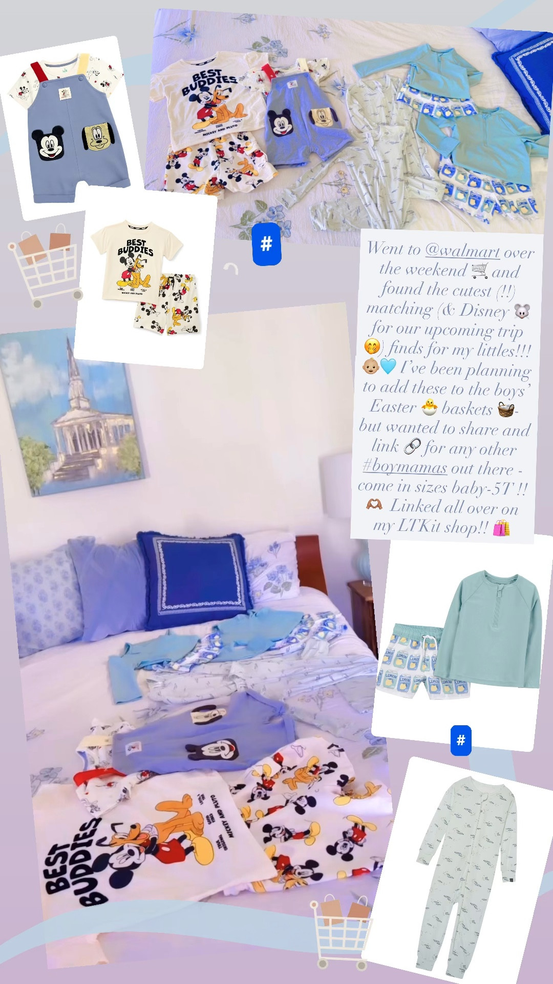 Went to @walmart over the weekend 🛒 and found the cutest (!!) matching (& Disney 🐭 for our upcoming trip 🤭) finds for my littles!!! 👶🏼🩵 I always love to add pjs and bathing suits to their spring wardrobes and I’ve been planning to add these to the boys’ Easter 🐣 baskets 🧺- but wanted to share and link 🔗 for any other #boymamas out there - come in sizes baby-5T !! 🫶🏽  Linked all over on my LTKit shop!! 🛍️