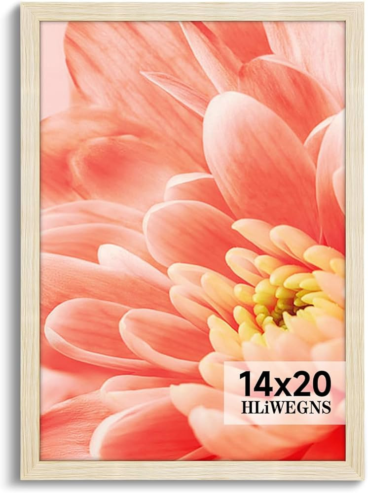 HLiWEGNS Oak 14x20 Frame - Single Frame - Rustic Woodgrain 14 x 20 Poster Frame with Plexiglass f... | Amazon (US)