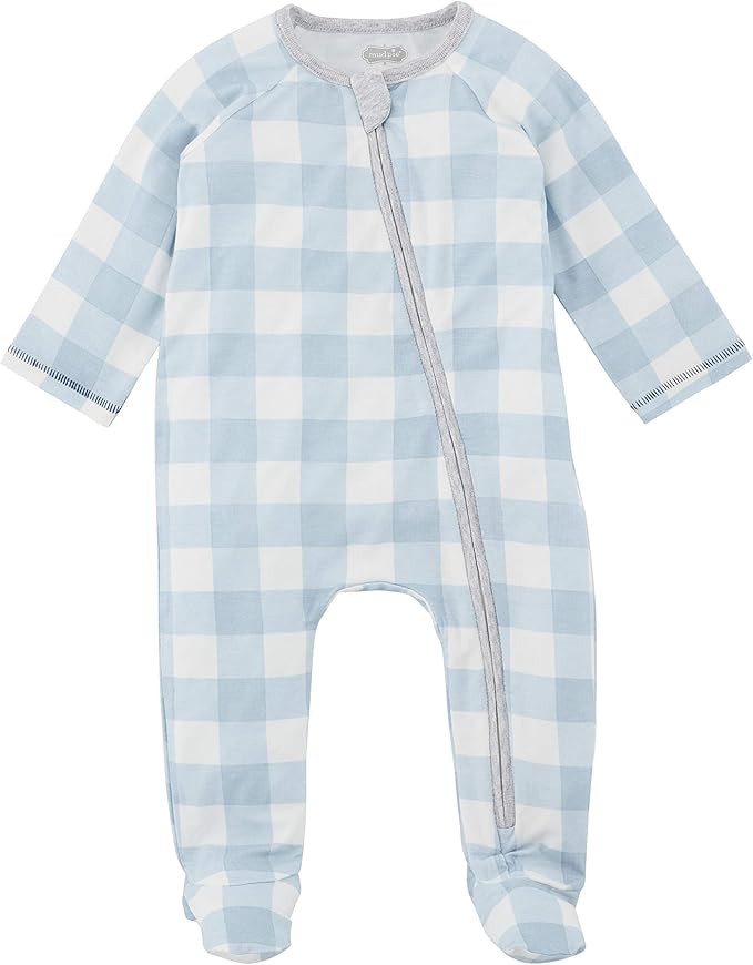 Mud Pie Baby Blue Gingham Sleeper, 3-6 Months | Amazon (US)