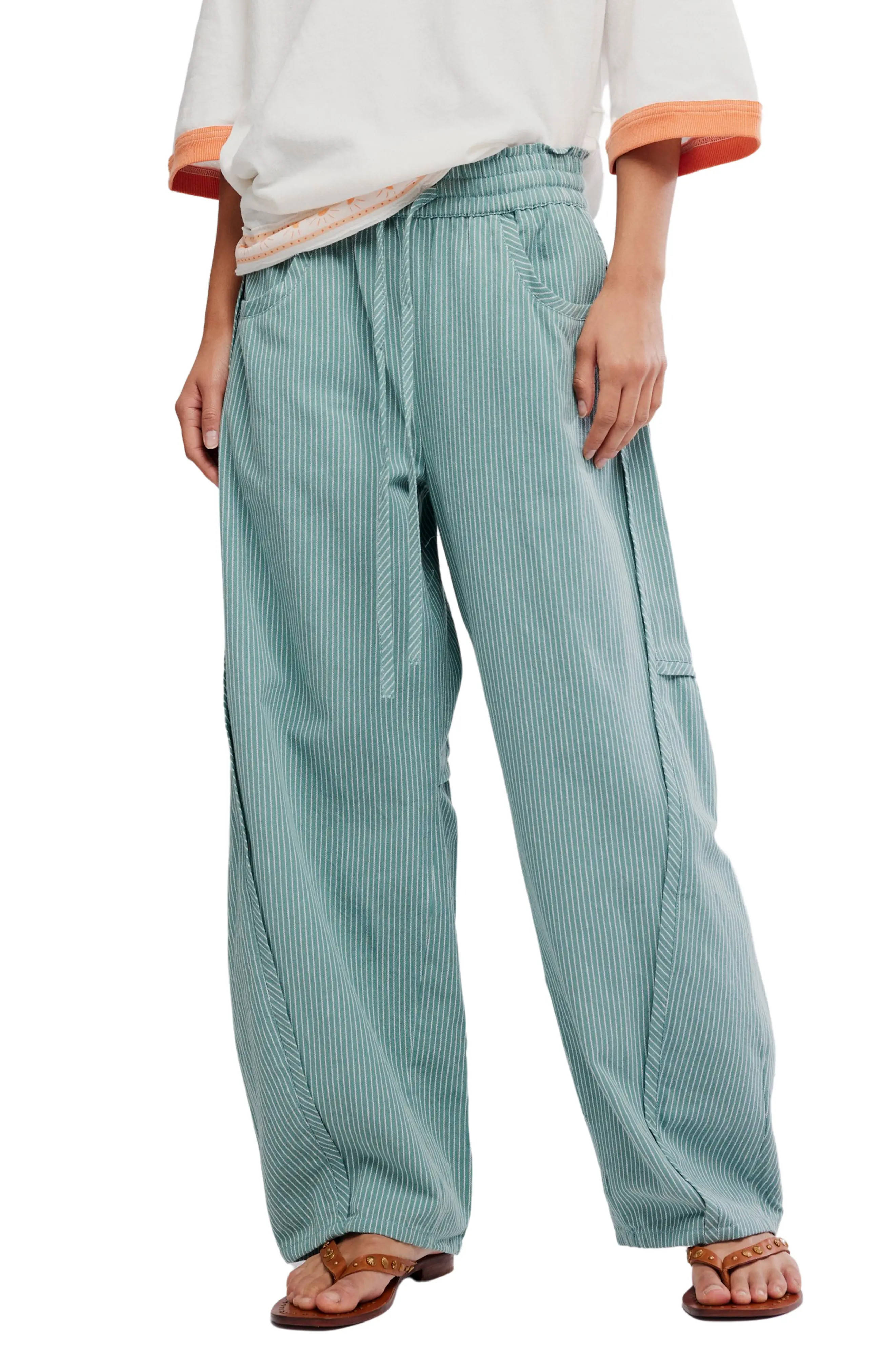 Something Good Pinstripe Cotton Drawstring Pants (Women) | Nordstrom | Nordstrom