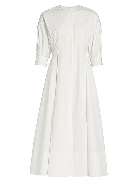 Balloon Sleeve Poplin Midi-Dress | Saks Fifth Avenue