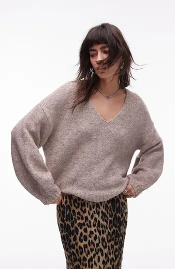 Topshop Oversize V-Neck Sweater | Nordstrom | Nordstrom