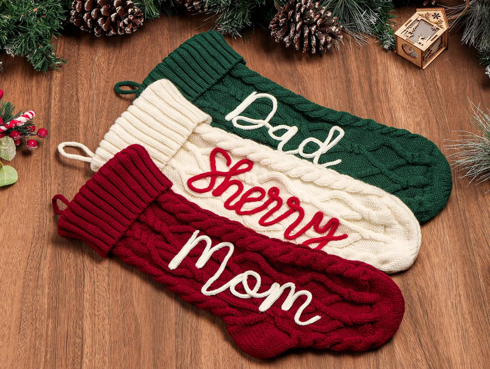 Personalized Christmas Stockings, 2024 Knitted Christmas Stockings with Name, Christmas Family St... | Etsy (US)