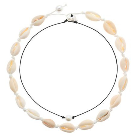 Yaoping 2 Pcs Shell Choker Necklace Pearl Choker Necklace Hawaiian Necklace Beach Shell Beads Cord S | Walmart (US)