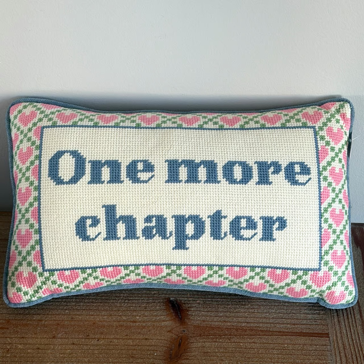 ONE MORE CHAPTER Decorative Needlepoint Pillow from Cupcakes and Cashmere NWT | eBay US